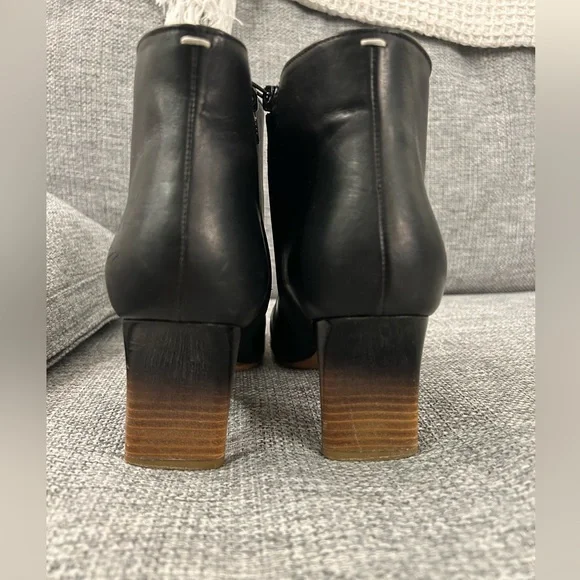 Madison Martin Margiela Black Leather Heeled Ankle Boots Madison Martin Margiela Black Leather Heeled Ankle Boots